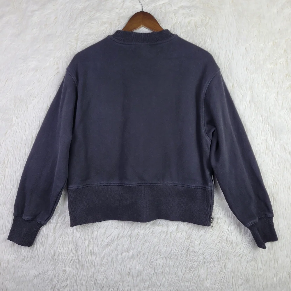 Varley Sweater Womens M Black Peached‎ Sweat Cotton Blend Ribbed Pullover
